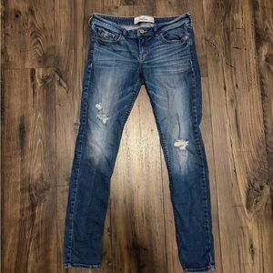 Hollister Blue Distressed Skinny Jeans